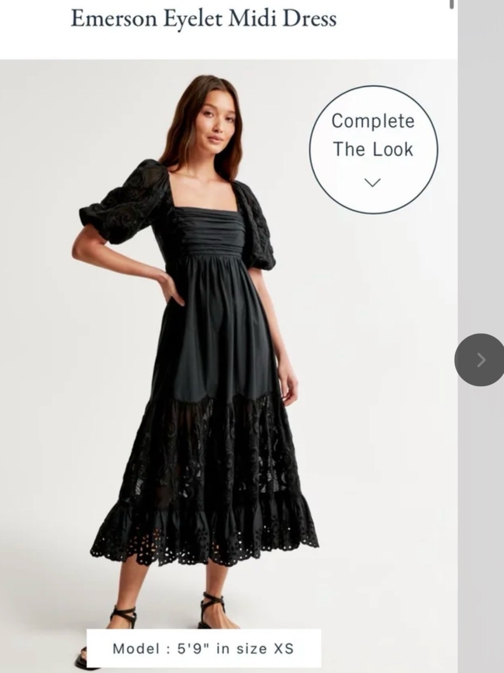 Abercrombie & Fitch Black Dress with Puff Sleeves L - Picture 10 of 16